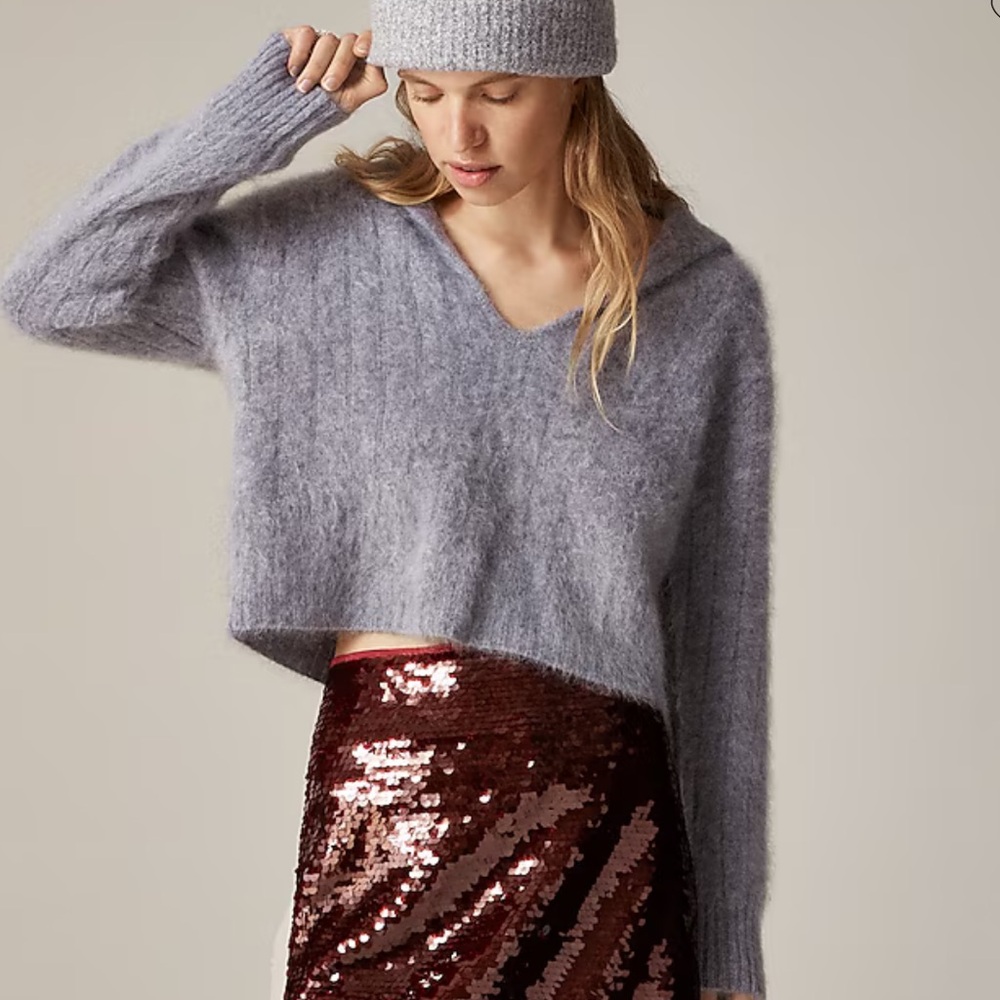 J. Crew Gray V-Neck cashmere sweater